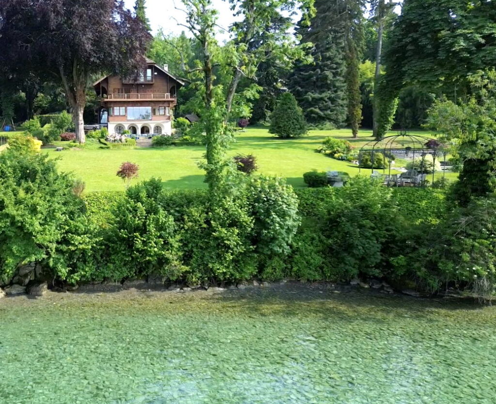 Luxury Lakeside Villa view from Lake Geneva - Domaine Les Cedres du Leman