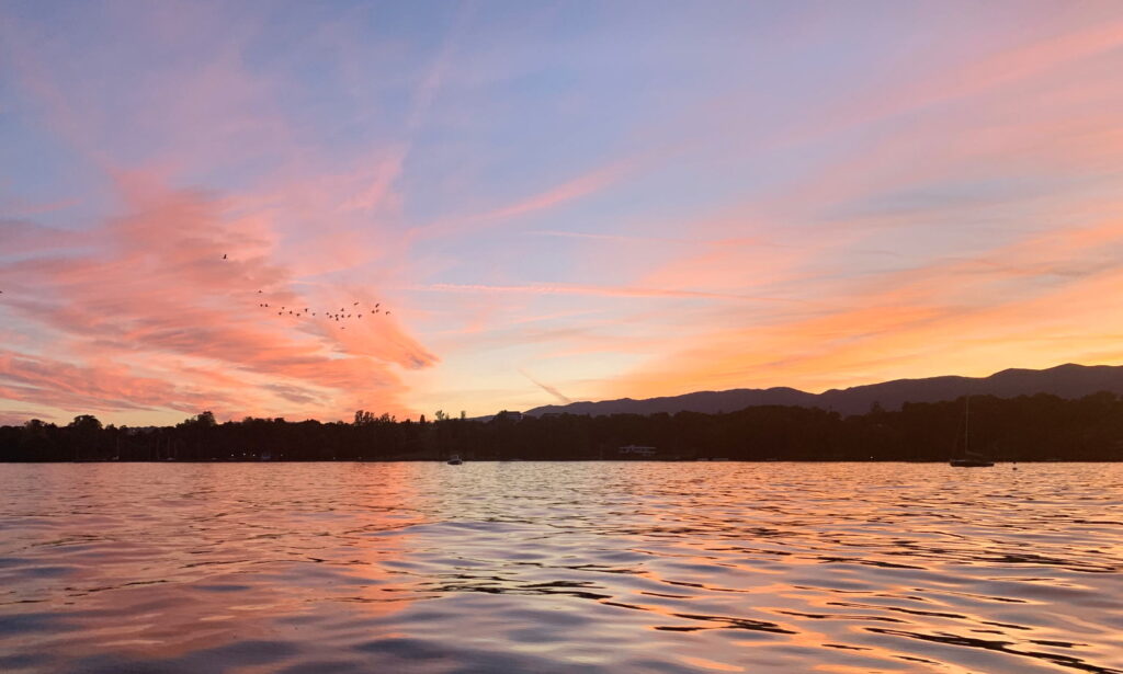 Sunset on Lake Geneva - Domaine Les Cedres du Leman