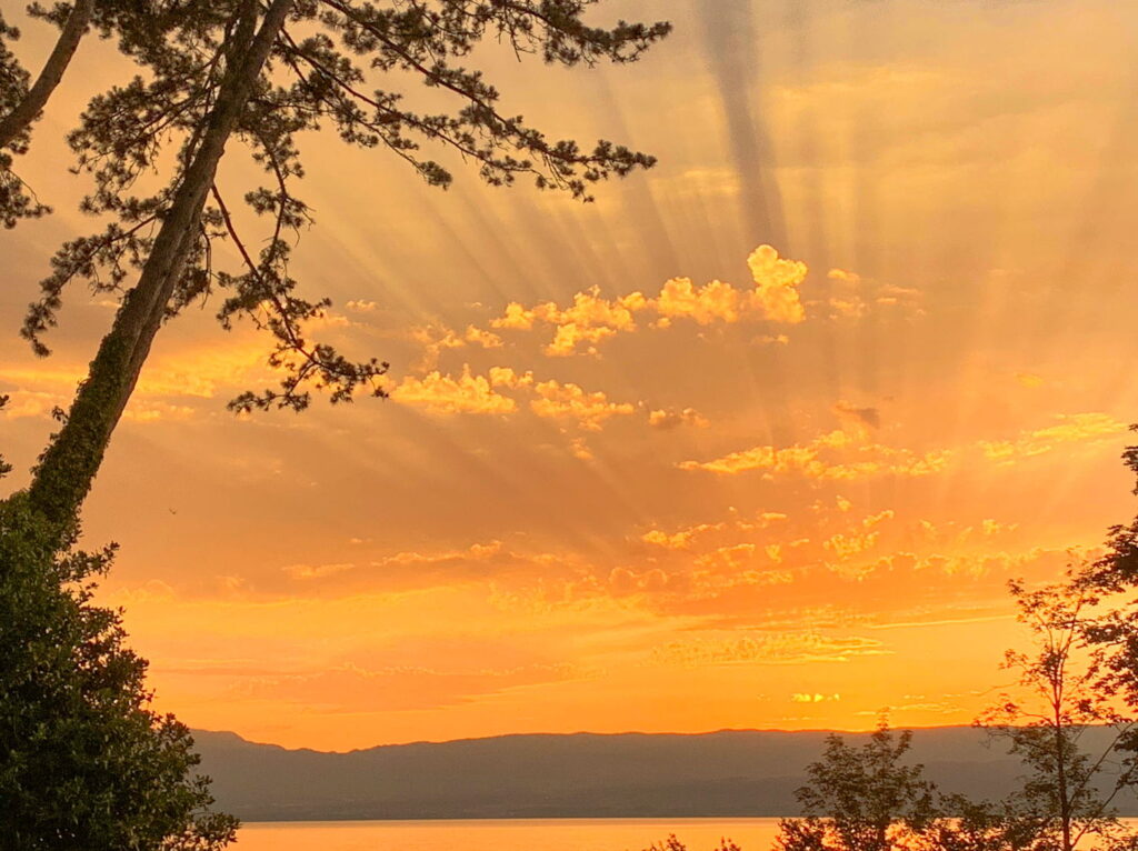 Beautiful Sunset on Lake Geneva - Domaine les Cedres du Leman